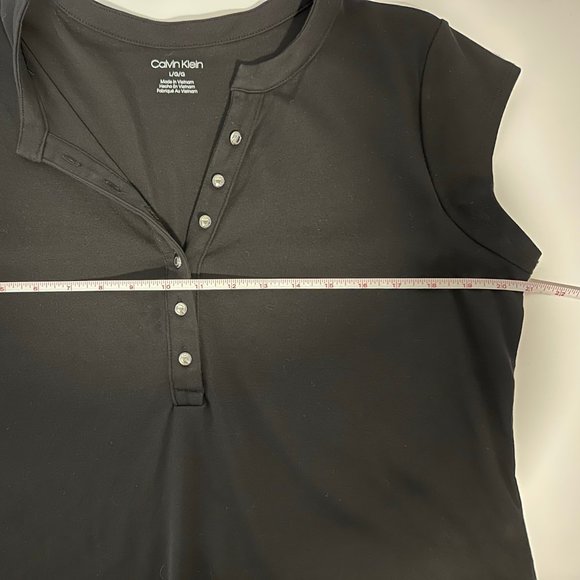 Calvin Klein Top/Shirt Black with buttons SZ L - Picture 5 of 5